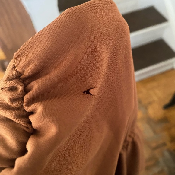 Zara Brown Ruched Mini Dress - Picture 10 of 10